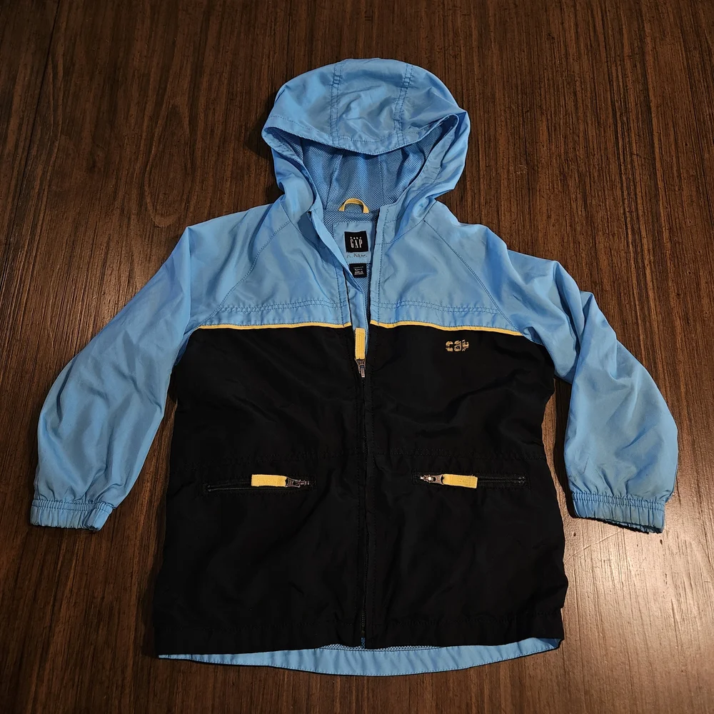 GAP Kids Blue and Black Raincoat Size 5